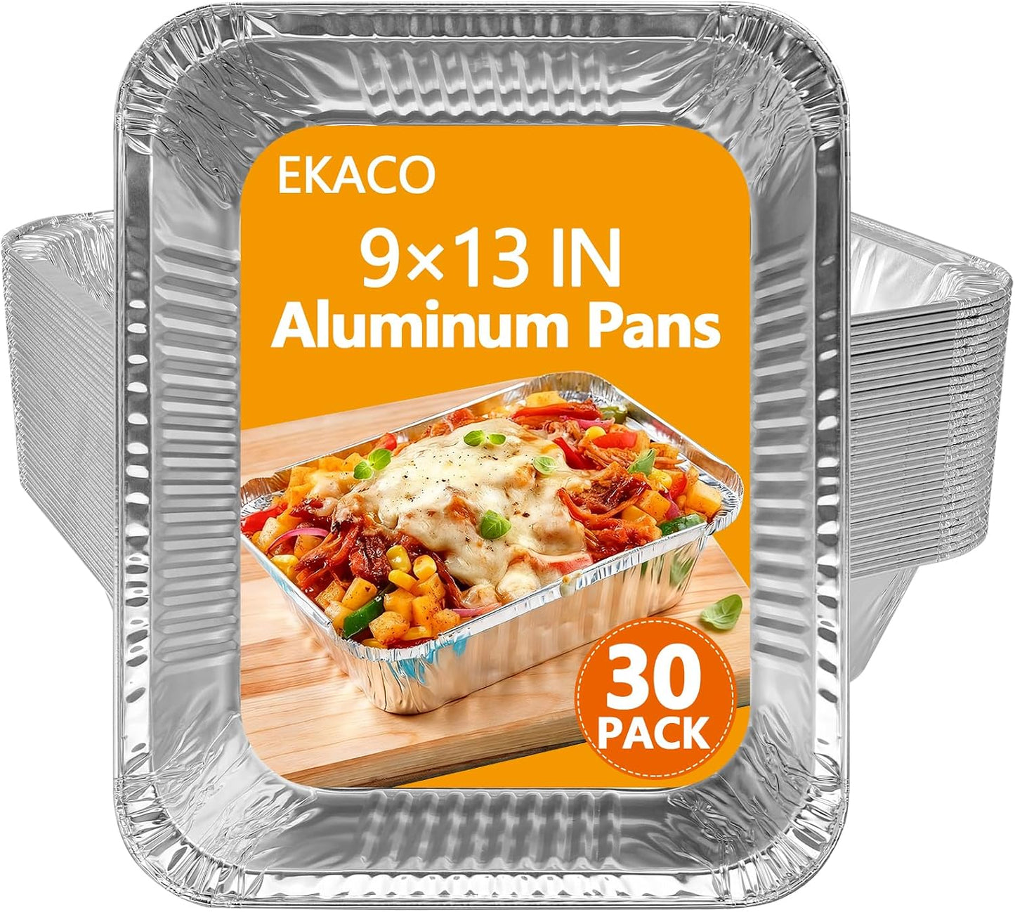Thickened 9x13 Aluminum Pans with Lids, 20 Pack Heavy Duty & Extra Deep Disposable Aluminum Foil Pans, Disposable Half Size Foil Baking Tray for Cooking, Meal Prep, Baking, Roasting