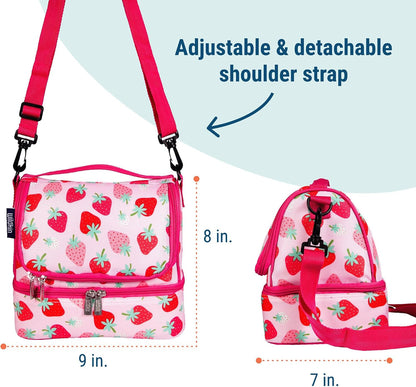 Wildkin Kids Two Compartment Insulated Lunch Bag – Keeps Food Hot or Cold, Easy-Clean Lining, Leak-Resistant & BPA-Free – Boys & Girls, Ideal for School, Travel & Daycare – Jurassic Dinosaurs