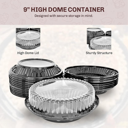 KitchenDance Combo Pack of Pie Pans with Carriers - 9 Inches Pie Pans with Low Dome Lid - 9 Inches Pie Pans with 9 Inches Pie Container - Baking Pan Perfect for Baking, Cooking - WJ40, 10 Count