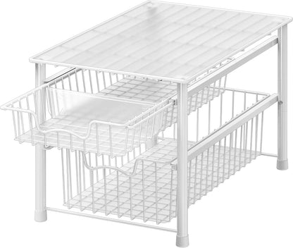Simple Houseware Stackable Basket Drawer, Chrome