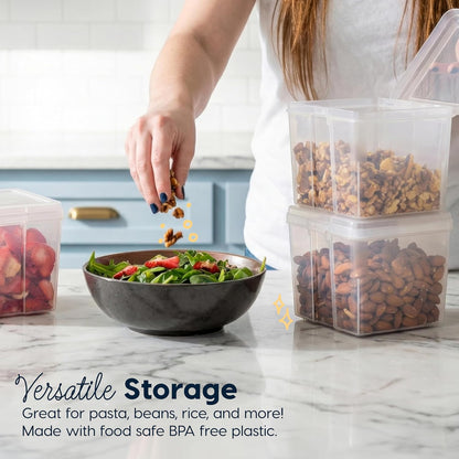 IRIS USA Vertical Storage Bins with Lids |Made in USA| Flip Top Containers for Organizing Pantry, Office, Craft, and Study Supplies - Small (10-Pack)