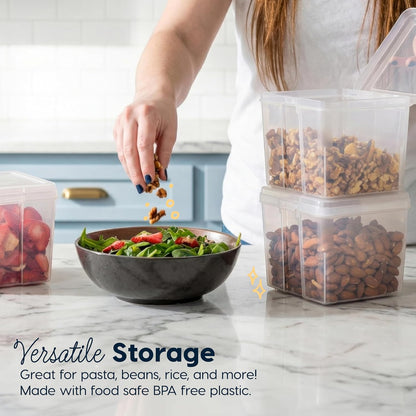 IRIS USA Vertical Storage Bins with Lids |Made in USA| Flip Top Containers for Organizing Pantry, Office, Craft, and Study Supplies - Small (10-Pack)