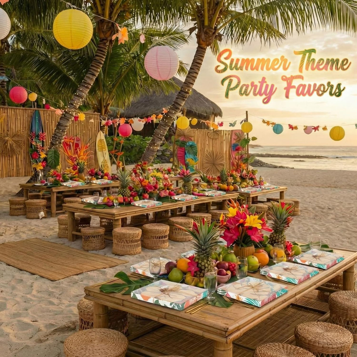 Ziliny 6 Set Hawaiian Palm Leaf Mini Charcuterie Board Gift