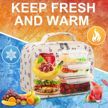 CAMTOP Kids Lunch Box Boys Girls Insulated Lunch Cooler Bag Reusable Lunch Tote Kit for School Travel (094 Tie Dye)
