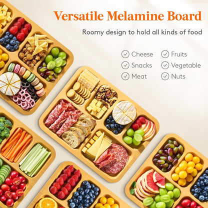Lifewit 1 Compartment Melamine Charcuterie Board, 11 x 14 Inch Portable Cheese Board with Plastic Lockable Clear Lid, Travel Charcuterie Board Serving Platter with Cover for Snacks, Fruit, Appetizers