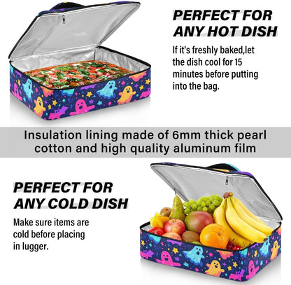 Casserole Carriers for Hot or Cold Food Reusable Casserole Dish Carrier Insulated Thermal Large Capacity Durable Perfect for Party Camping Family Gatherings Yellow Fish - Colors A