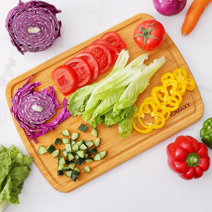 Homaxy Extra Large Bamboo Cutting Boards for Kitchen, 18x12.5" Wood XL Cutting Board with Juice Groove, Butcher Block Wooden Chopping Board for Kitchen, Meat, Cheese, Fruit & Vegetables - Pre Oiled