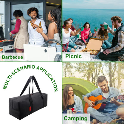 Grill Tool Organizer, BBQ Tool Storage Bag - 20" Heavy-Duty Storage Bag Waterproof 600D Oxford, Folding Design Gift for Camping, Tailgates, Outdoor BBQ Parties (20" Lx6 Wx5 H)