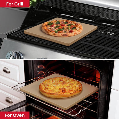 Unicook Pizza Stone for Oven Grill, 12" x 11" Rectangular Cordierite Stone