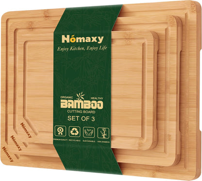 Homaxy Extra Large Bamboo Cutting Boards for Kitchen, 18x12.5" Wood XL Cutting Board with Juice Groove, Butcher Block Wooden Chopping Board for Kitchen, Meat, Cheese, Fruit & Vegetables - Pre Oiled