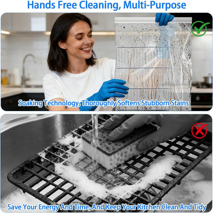 10Pcs Oven Rack Cleaning Bags, No Scrub Bags For Cleaning Oven Racks, Reusable Leak-Resistant PE Bags for Deep Soaking Grill Grates, BBQ Racks