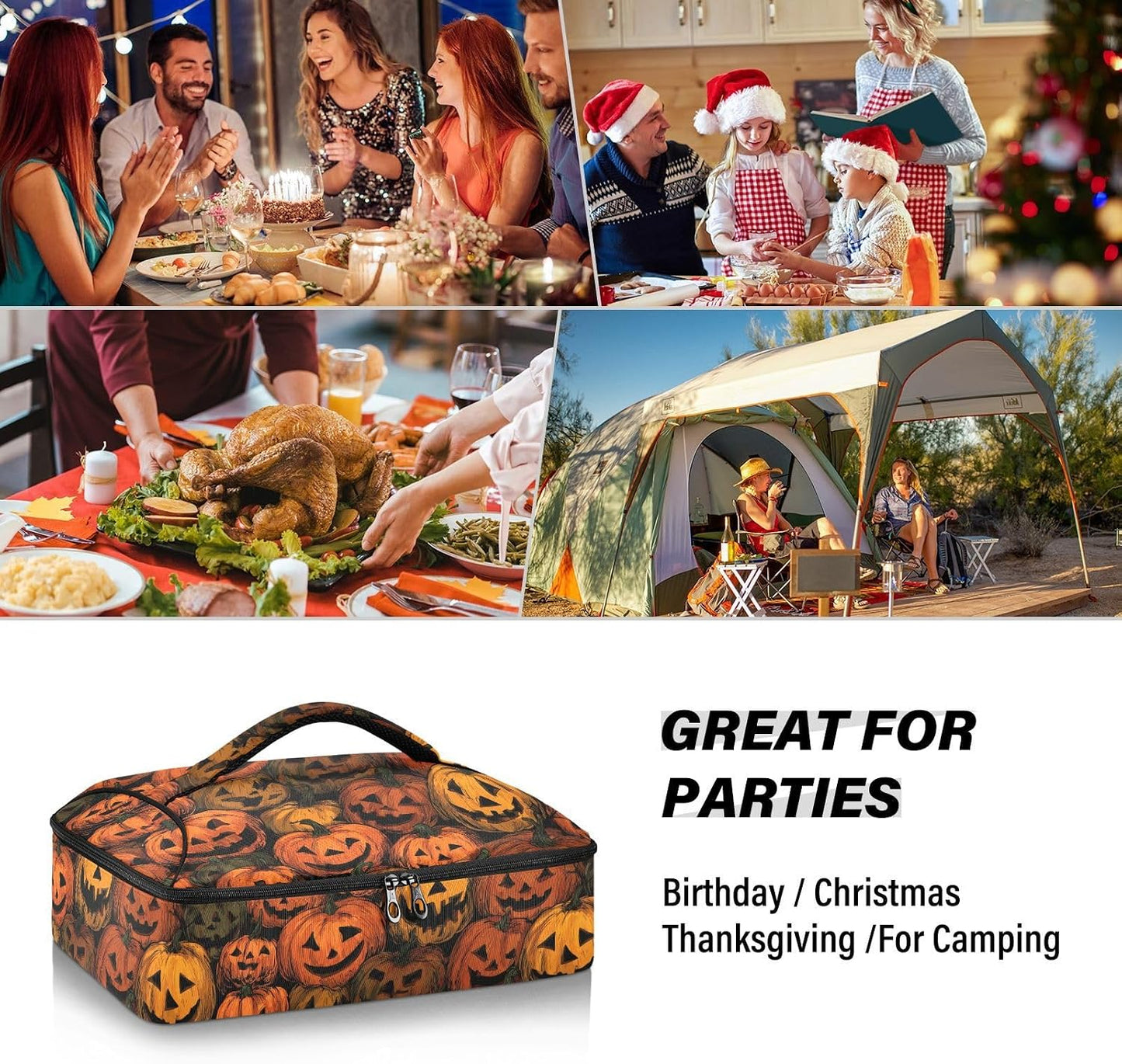 Casserole Carriers for Hot or Cold Food Reusable Casserole Dish Carrier Insulated Thermal Large Capacity Durable Perfect for Party Camping Family Gatherings Yellow Fish - Colors B