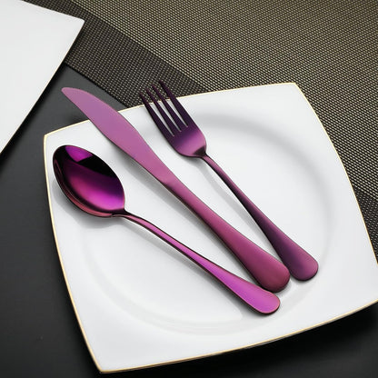DEVICO Camping Utensils, Full-Size Reusable Silverware for Lunch Adult, Stainless Steel Travel Cutlery Set with Case, Portable Fork Spoon Knife Set for Work, Flatware with Chopsticks (Rainbow)