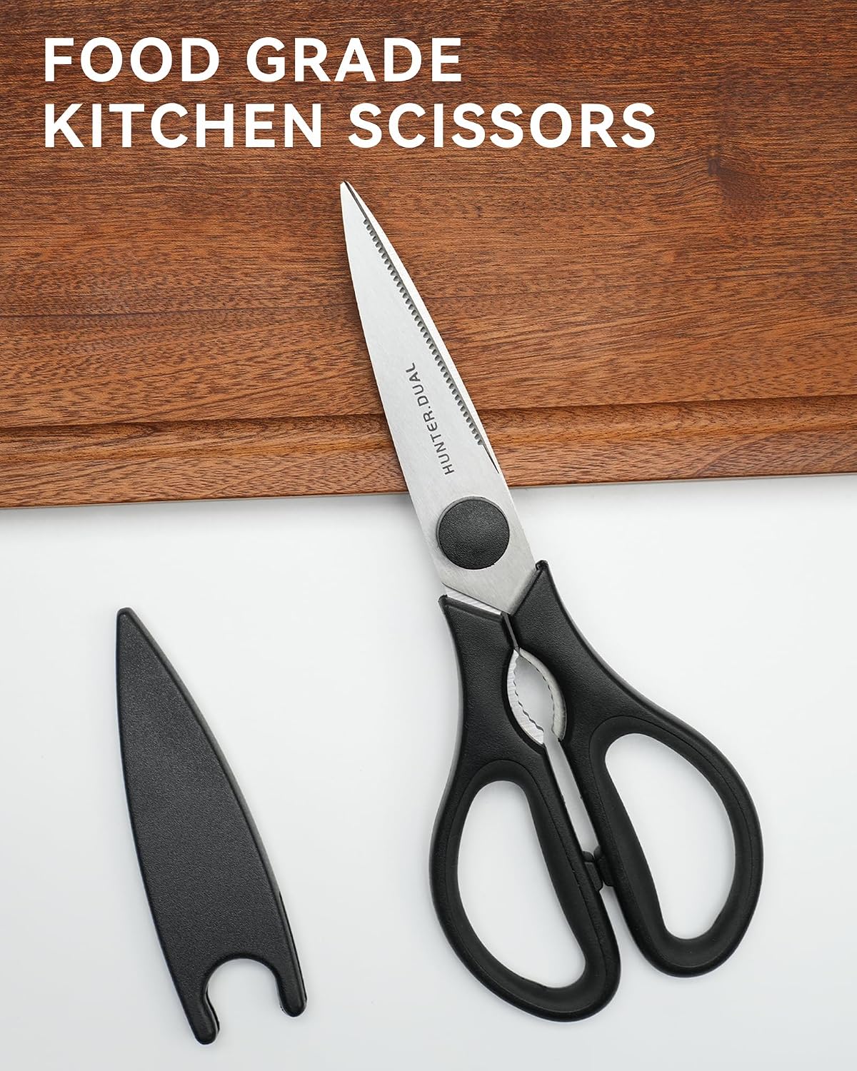 Kitchen Scissors for Food, HUNTER.DUAL Heavy Duty Come Apart Poultry Shears for Cooking, All Purpose for Cutting Chicken, Meat, Fish & Vegetables (Auqa, 8.35 Inch)