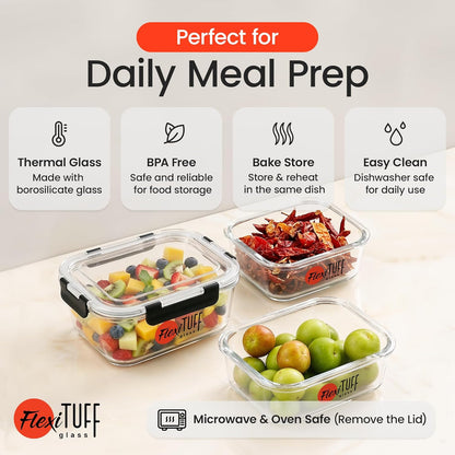 20pcs Set Food Storage Containers (10 Airtight & 10 Lids) |Lunch Containers | Meal Prep Containers | BPA Free, Leakproof Lids, Dishwasher, Microwave and Freezer Safe for Kitchen