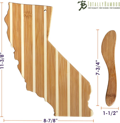 Totally Bamboo California Charcuterie Board with Spreader Knife Gift Set, 11-3/8" x 8-7/8"