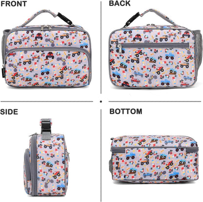FlowFly Kids Lunch box Insulated Soft Bag Mini Cooler Back to School Thermal Meal Tote Kit for Girls, Boys, Astronaut - Colors A
