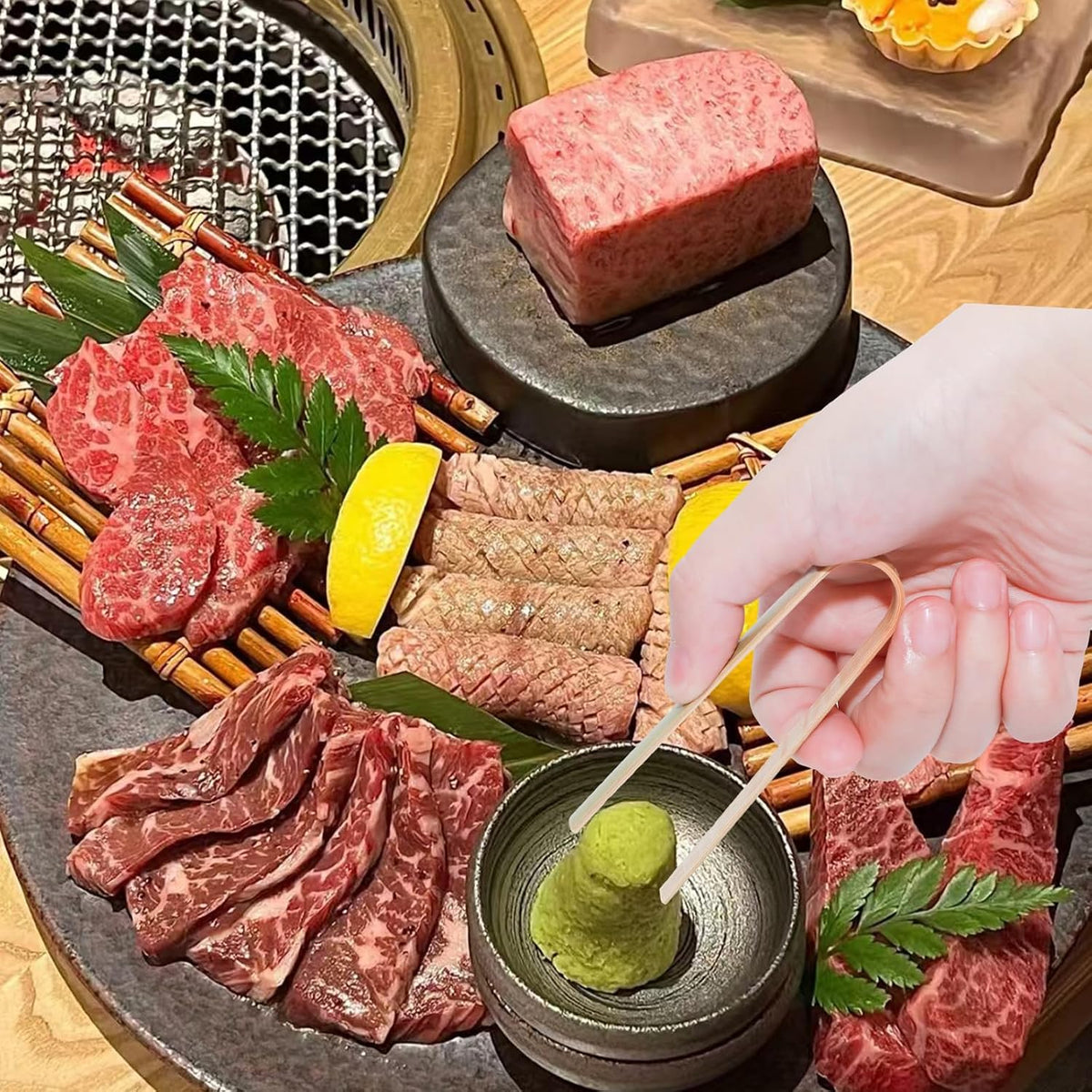 20 Pieces 9cm Bamboo Charcuterie Tongs Set