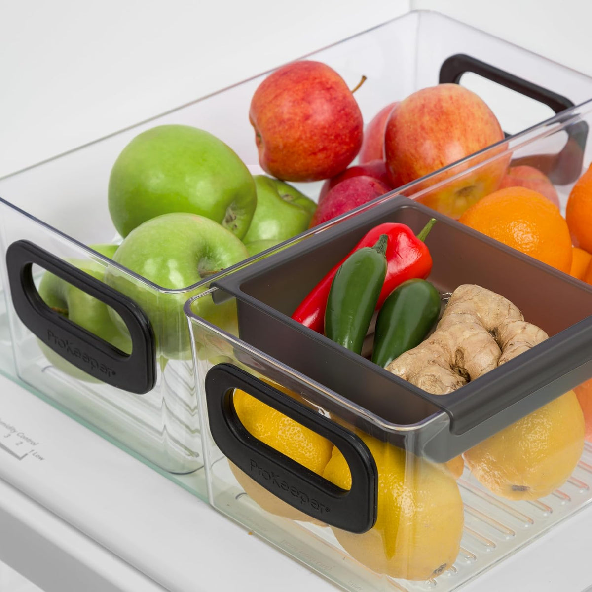Progressive ProKeeper+ Pantry & Refrigerator Storage Containers – Modular Bins and Organizers (Narrow Stackable Bin, 16.1"L x 4.0"W x 3.6"H)