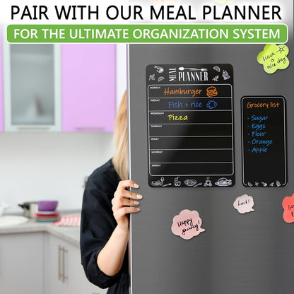 Dry Erase Grocery List for Fridge - 4.5 x 8.5 in White Dry Erase Shopping List for Fridge - Magnetic Grocery List Whiteboard Fridge Notepad - Erasable Grocery List Magnet Board for Refrigerator