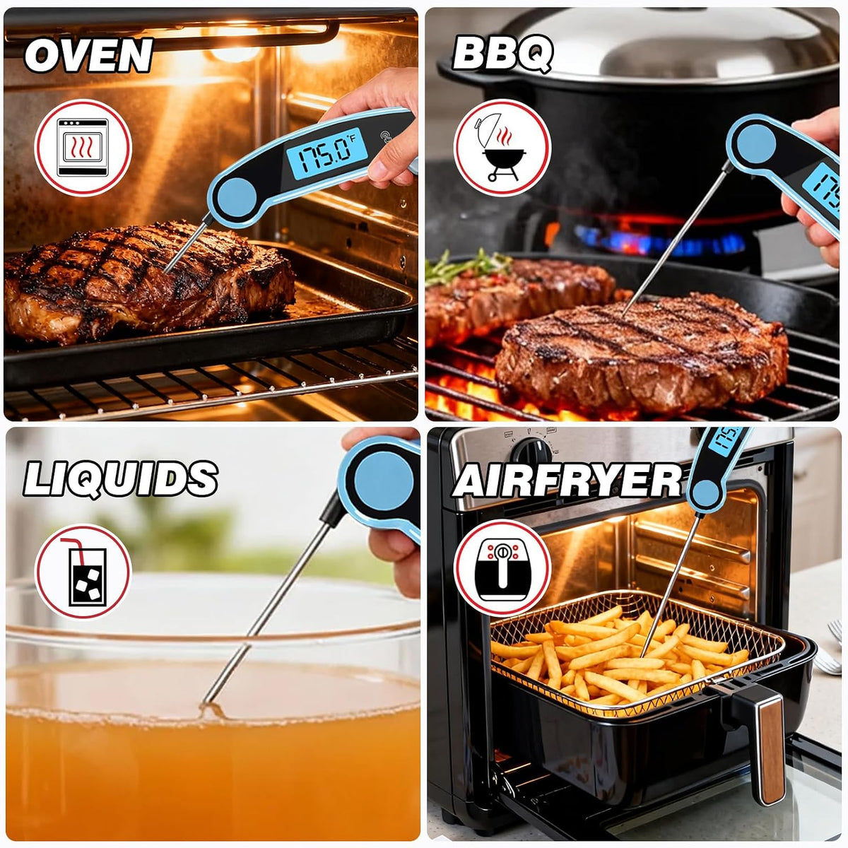 Oven Thermometer 2.75-Inch Dual Scale, 50-300°C/100-600°F, NSF 2‑Pack