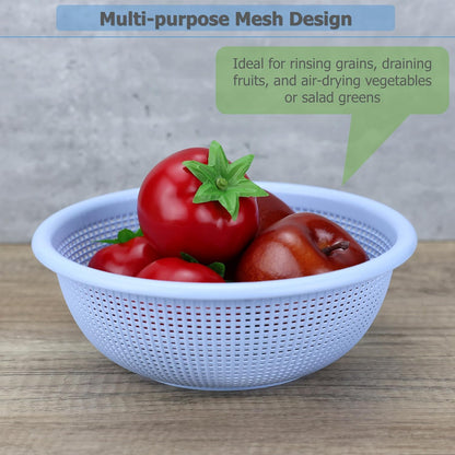 EIKS 3-Pack Plastic Colander Baskets, Fine Mesh Sieve