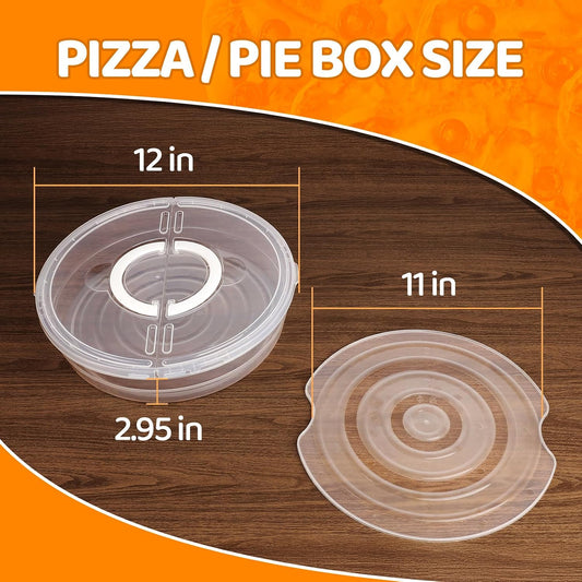 Pizza Storage Container Set, Reusable Pizza Container for Leftover Pizza, Pie Carrier with Lid and Handle, Pie Storage Container & Pie Holder(2/3 Pack + Egg Tray) (2 containers with egg tray)