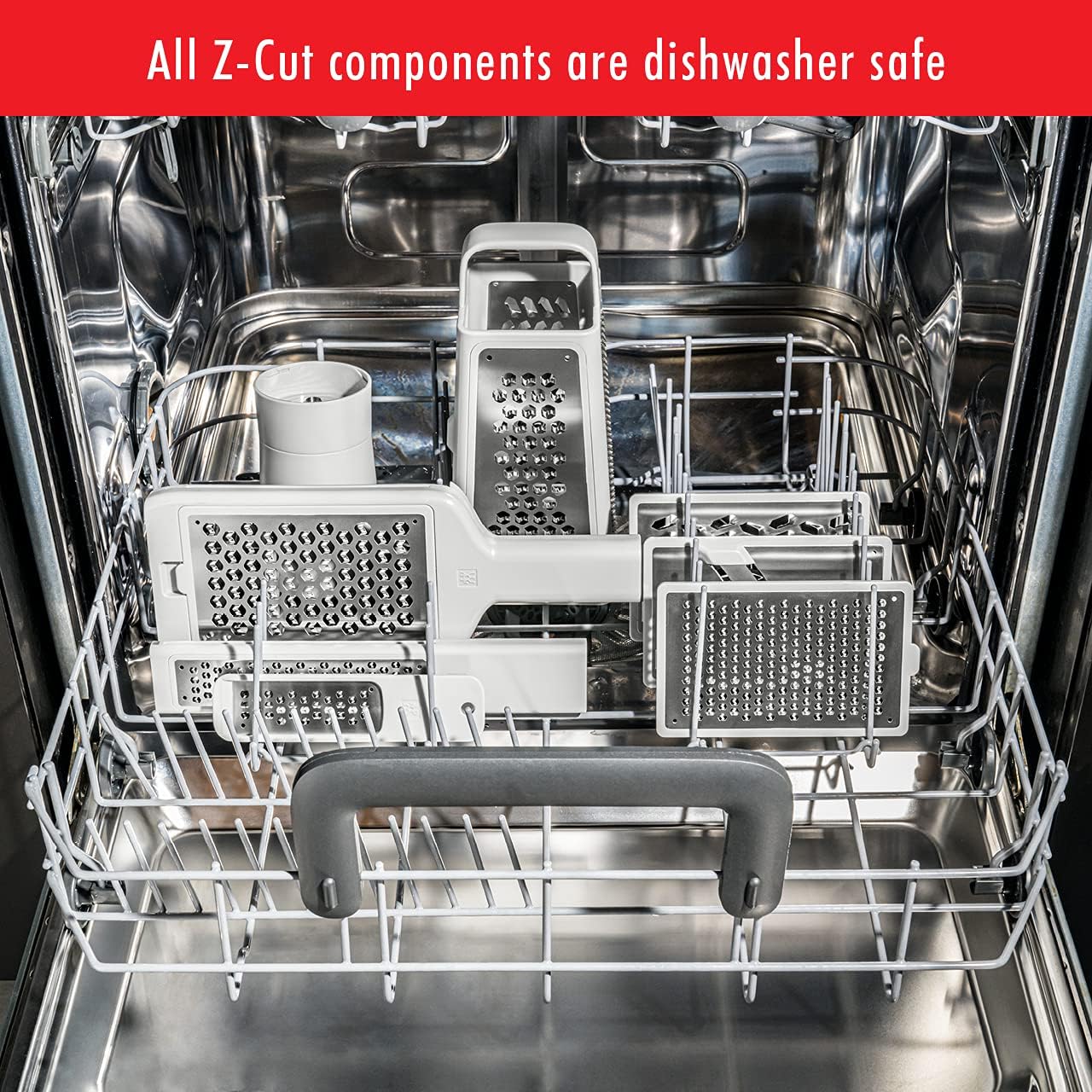 ZWILLING Z-Cut Multifunctional Grater, Mandoline, Faster Grating Technology, Zester, Rasp Grater, Slicer, Finger Guard, Grey