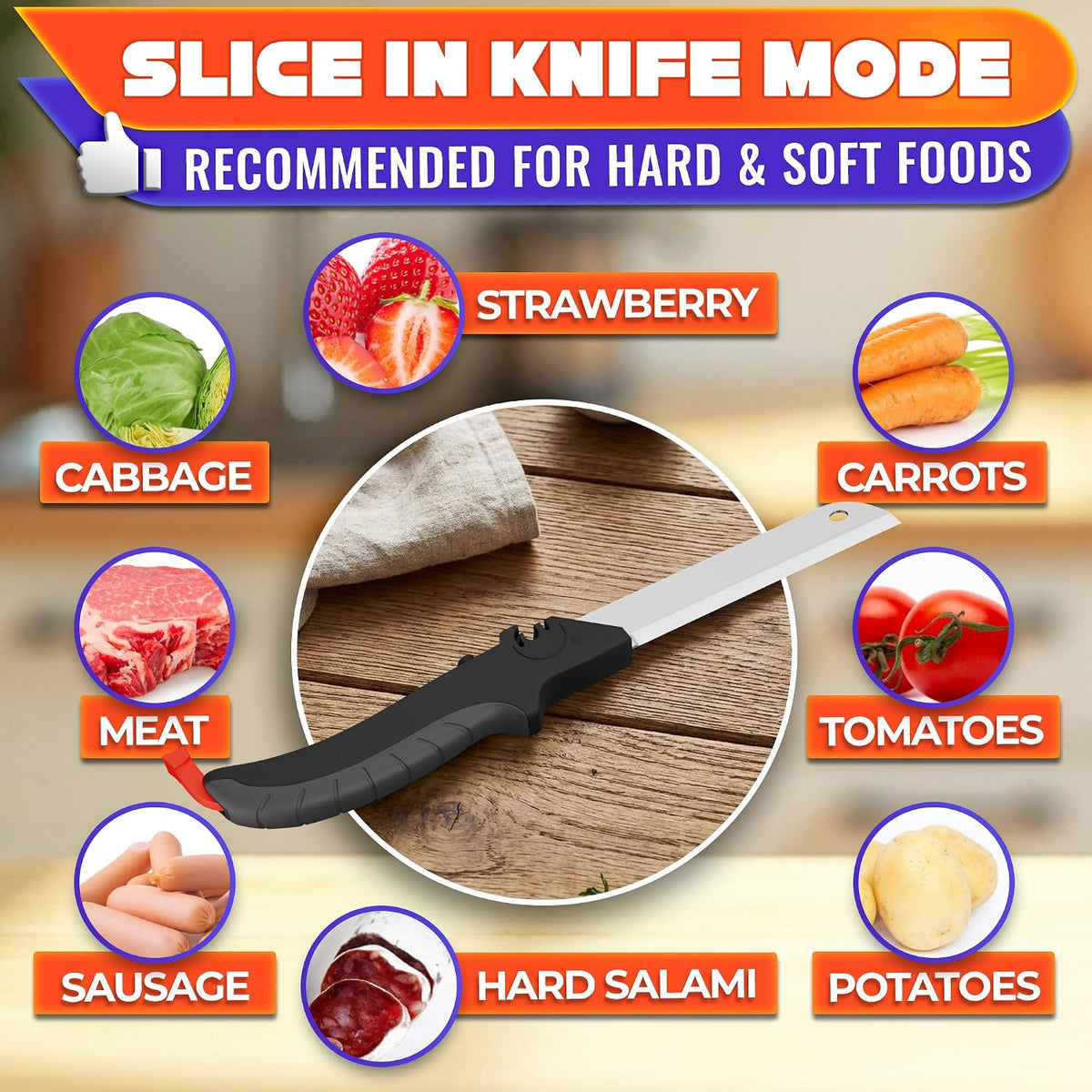 2 in 1 Kitchen Scissors for Food with Knife Sharpener (Grey)