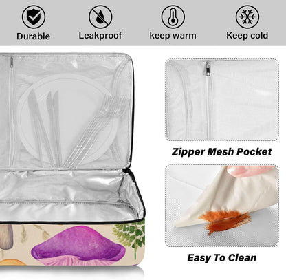Casserole Carriers for Hot or Cold Food Reusable Casserole Dish Carrier Insulated Thermal Large Capacity Durable Perfect for Party Camping Family Gatherings Yellow Fish - Colors A