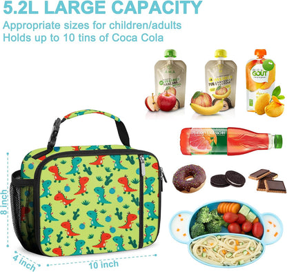 esouler Lunch Box Kids Insulated Lunch Bag for Boys & Girls Durable Children Lunchbox for School with Water Bottle Holder-Black