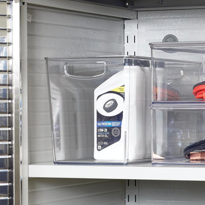 iDesign Pantry Bin with Handles - Kitchen Storage Bins for Cabinets, Pantry, or Fridge - Clear