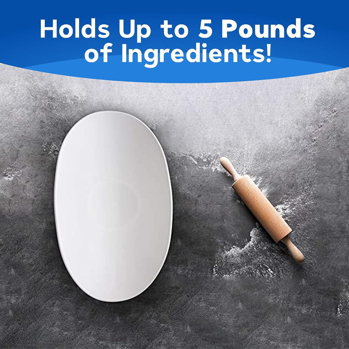 Penn Scale USA-Made Plastic Footed Bakers Scale Scoop for Weighing (11" x 21" x 6") - White Footed Scoop Made With Food Safe Plastic
