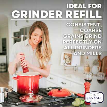 Sea Salt Superstore Coarse Sea Salt for Grinder Refill, Non-Iodized, 14 oz