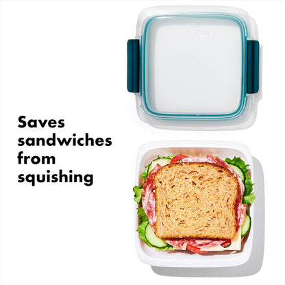 OXO Good Grips Prep & Go Snack & Dip Container, Snack Fuss-Free on the Move, Leakproof Reusable Small Meal Food Storage and Lid, Food Containers with Lids, Snack Organizer, 1.6 Cups/0.4 L
