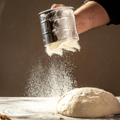 Omesata Flour Sifter 3 Cup for Baking, Crank Sifter Sieve Baker Dusting