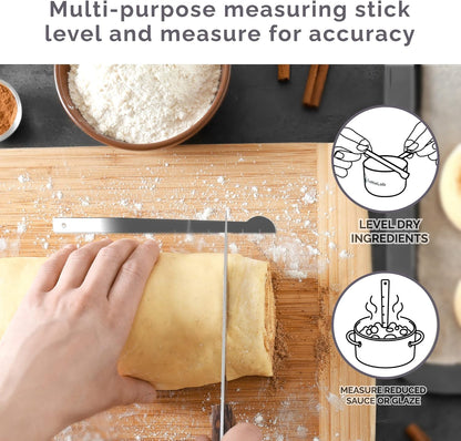 CuttleLab Measuring Cups and Measuring Spoons Set of 14 - Stainless Steel Measuring Cups and Spoons Set, Includes 1/8 Teaspoon Measuring Spoon, 1/8 Cup Measuring Cup, Leveler Dry (14, Country Chic)