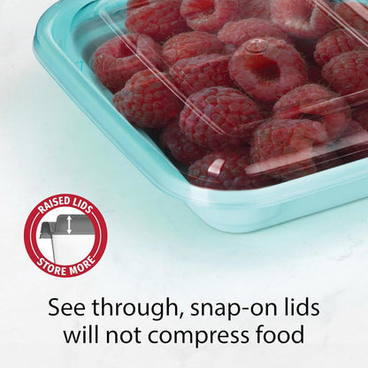 GoodCook 2-Compartment Food Storage Container Set with Snap-Shut Lids, Reusable Divided Snack Containers with Lids, Set of 10, Blue