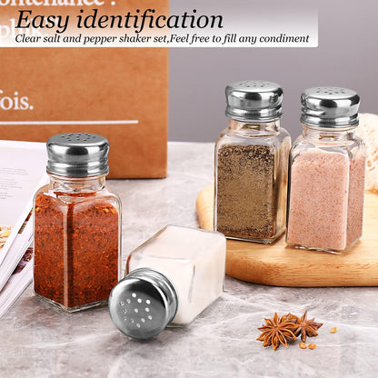 Salt and Pepper Shakers Set,Farmhouse Glass Spice Jars Kitchen Gadgets