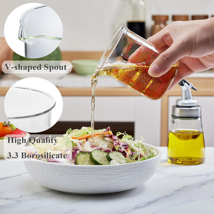 3 Piece Glass Measuring Cup Set, Includes 1/2-Cup, 1-Cup, and 2-Cup High Borosilicate Glasss Liquid Measuring Cups, Dishwasher, Freezer, Microwave, and Preheated Oven Safe, Essential Kitchen Tools