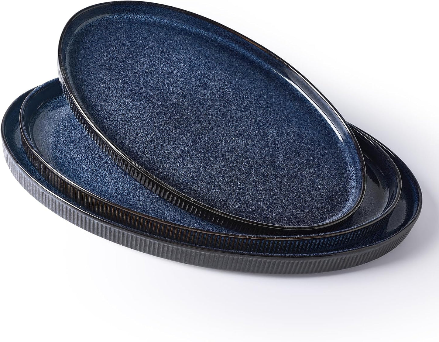 famiware Serving Platter, 16/14.6/12.9 Inch Serving Dishes for Entertaining, Party Serving Trays for Food, Buffet Oval Platters for Food, Large Plates for Bread Turkey Cheese Appetizer, Matte White