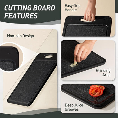 2 Packs Stainless Steel Cutting Board Set, Best Non Toxic Cutting Boards for Kitchen, Double Sided Metal Chopping Board for Meat/Fruit/Vegetables, Food Grade Kitchen Set Gift, [16”×11”+18”×12” Inch]