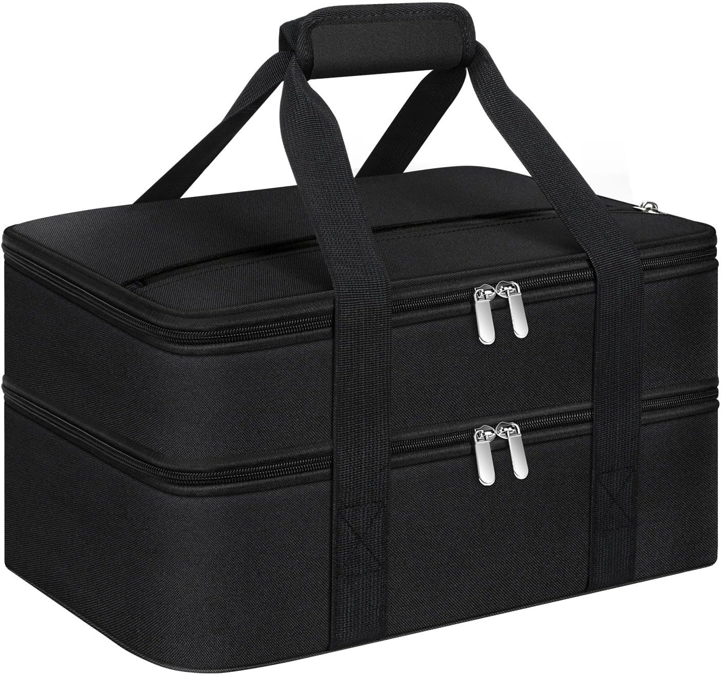 Insulated Casserole Carrier, Portable Casserole Carrier for Hot or Cold Food Lunch Tote Warmer or Cooler Bag, Lasagna Lunch Bag for Potluck Parties- Fits 9" x 13" Baking Dish-Charcoal Grey