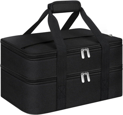 Insulated Casserole Carrier, Portable Casserole Carrier for Hot or Cold Food Lunch Tote Warmer or Cooler Bag, Lasagna Lunch Bag for Potluck Parties- Fits 9" x 13" Baking Dish-Charcoal Grey
