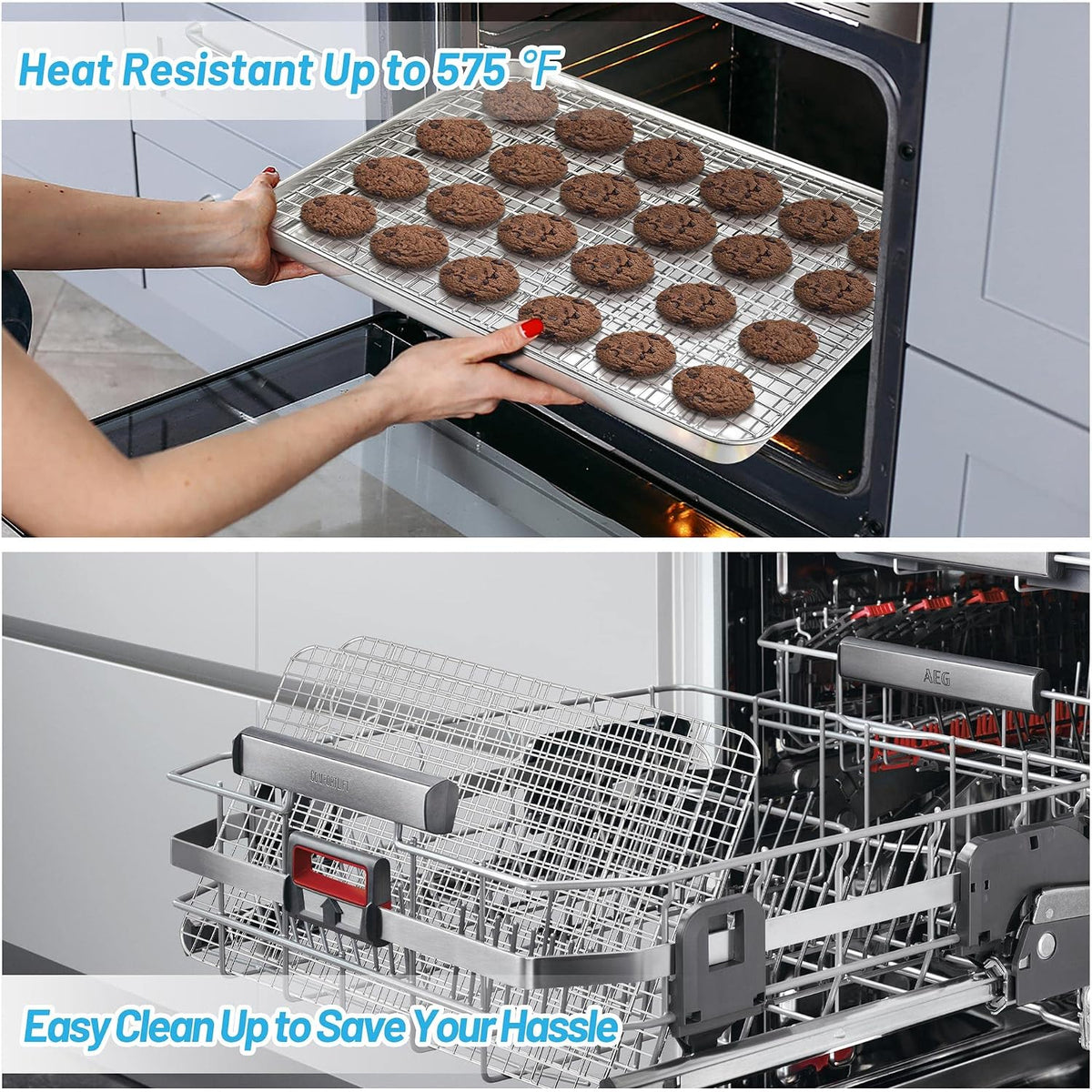 TeamFar Cooling Rack, 8.75”x6.25” Stainless Steel Baking Grid Wire Rack
