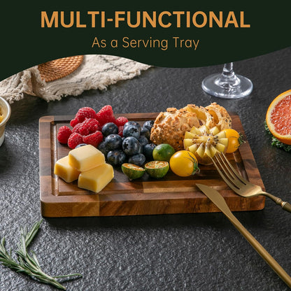 THETCHRY Teak Wood Cutting Board Set of 3 Wooden Cutting Boards for Kitchen | Premium Teak Wood • FSC Certified • Deep Juice Groove • Built-In Handles • Non-Slip Feet • 3 Practical Sizes • Gift-Ready Box