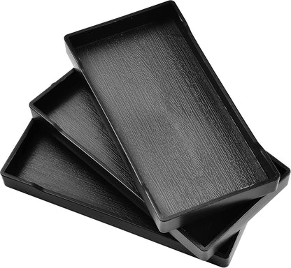 White Serving Tray (13.5 x 9.6 inch) for Serving Accessory, Elegant & Stackable Plastic Tray for Spa, Coffee, Drinks, Tea, Bar, Party, Seasoning, Perfume and Display Use.