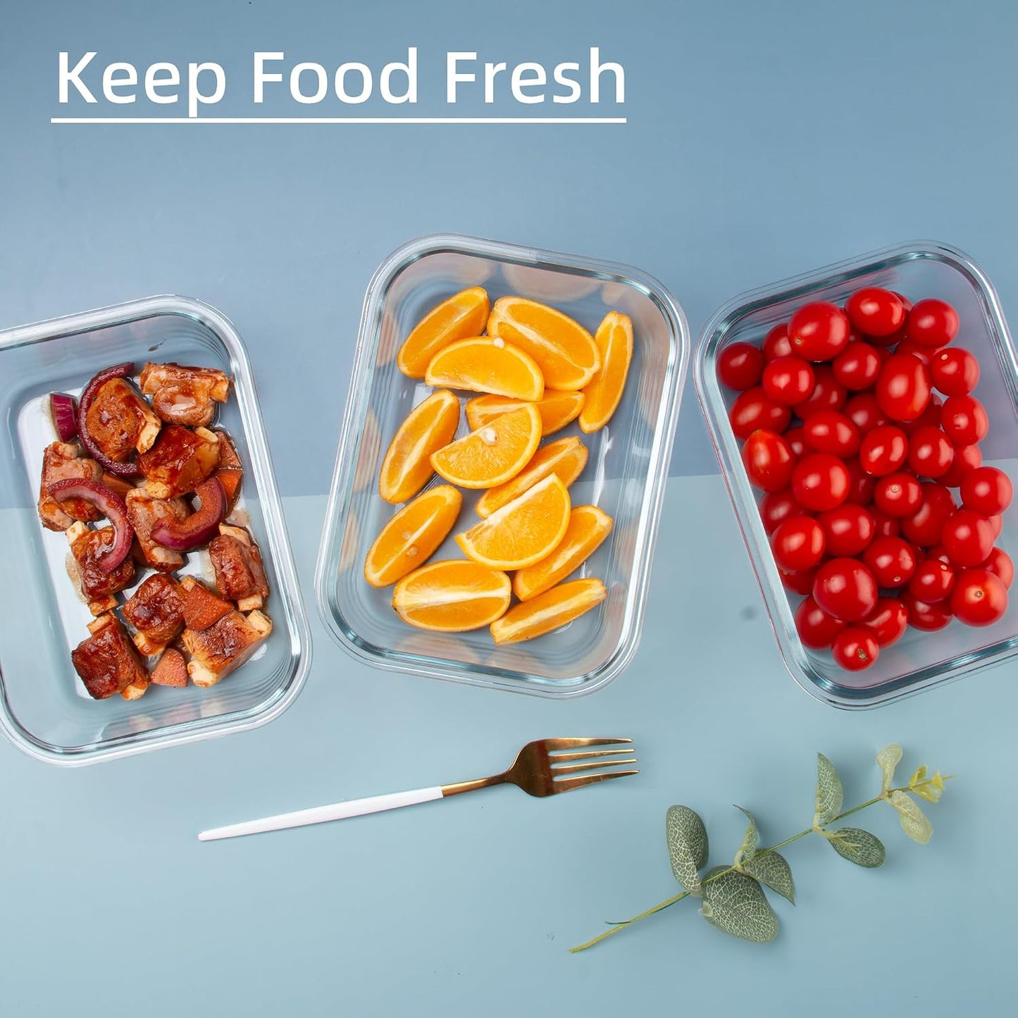 5 Pack Glass Meal Prep Containers 3 Compartment with Lids, Divided Glass Storage Containers with Silicone Sleeve for Lunch, Leak-Proof Portion Control Food Containers, Dishwasher Safe, 34 oz