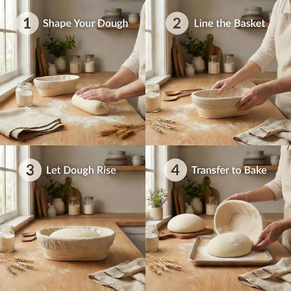 8 PCS Bread Proofing Basket Cloth Liner (3 Round & 3 Oval) & 2 Sourdough Starter Jar Covers, 10 Inch Banneton Basket Cover for Sourdough Baking, Reusable Dough Bowl Liner (Combo)