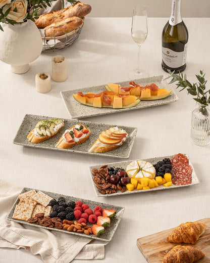 LAUCHUH 3 Tier Serving Tray, Porcelain Serving Platter Tier Serving Stand with Collapsible Sturdier Rack, Serving Trays and Platters Dessert Party Display Set for Father's Day, Gold, 12 Inch